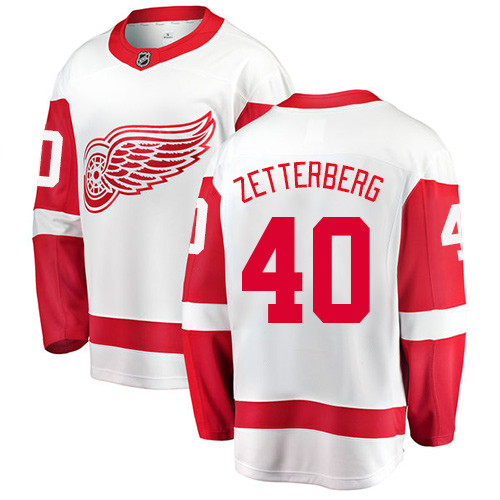 Herren Detroit Red Wings Eishockey Trikot Henrik Zetterberg #40 Breakaway Weiß Fanatics Branded Auswärts